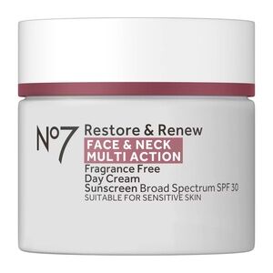 No7 Restore & Renew Face & Neck Multi Action Fragrance Free Day Cream with SPF 3